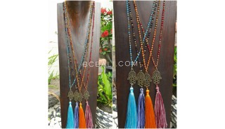 50 pieces free shipping mix color hamsa necklace pendant tassels crystal 